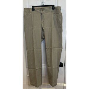 NWT Eddie Bauer Curvy StayShape Pants Stone 18W Mid-Rise Classic Workwear